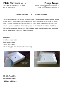 Deep Shower Tray 1200mm x 900mm